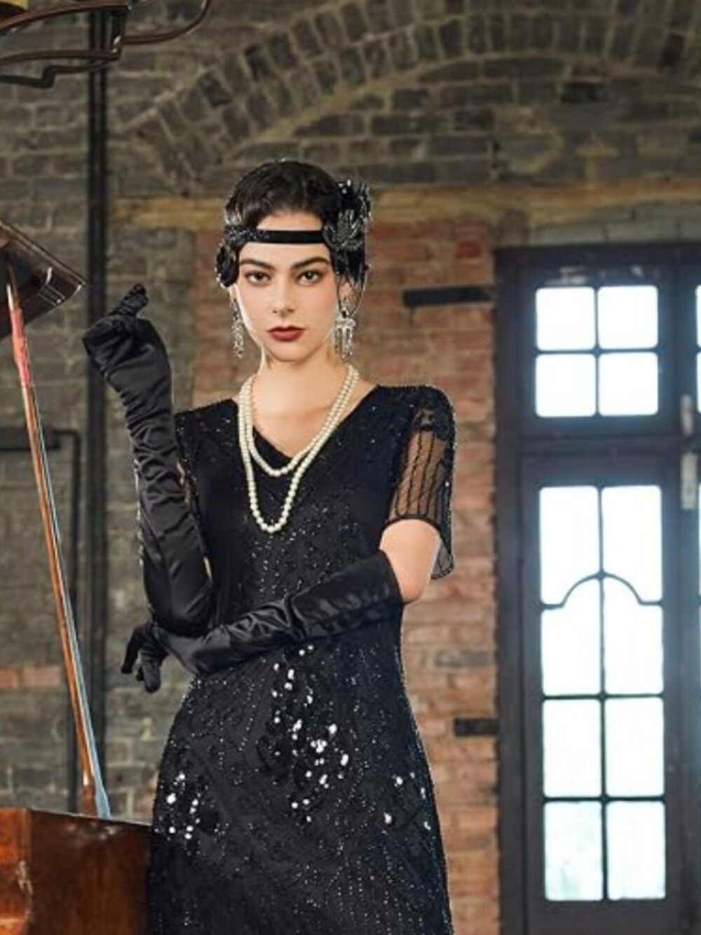 Flapper 1920s Dress Set Costume Roaring 20s Great Gatsby Accessories New